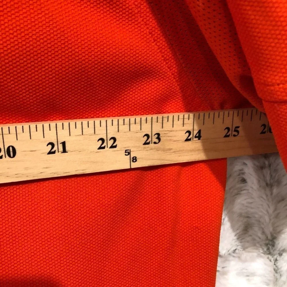 Adidas Men Polo Shirt Climacool 100% Polyester Orange Three Stripes  2XL